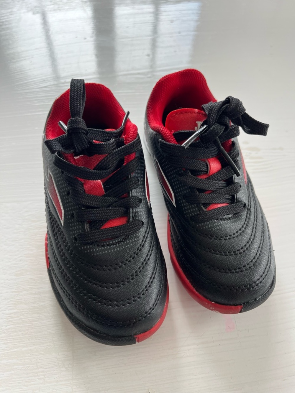 Kids Black and Red Lace-Up Sneakers for Active Play